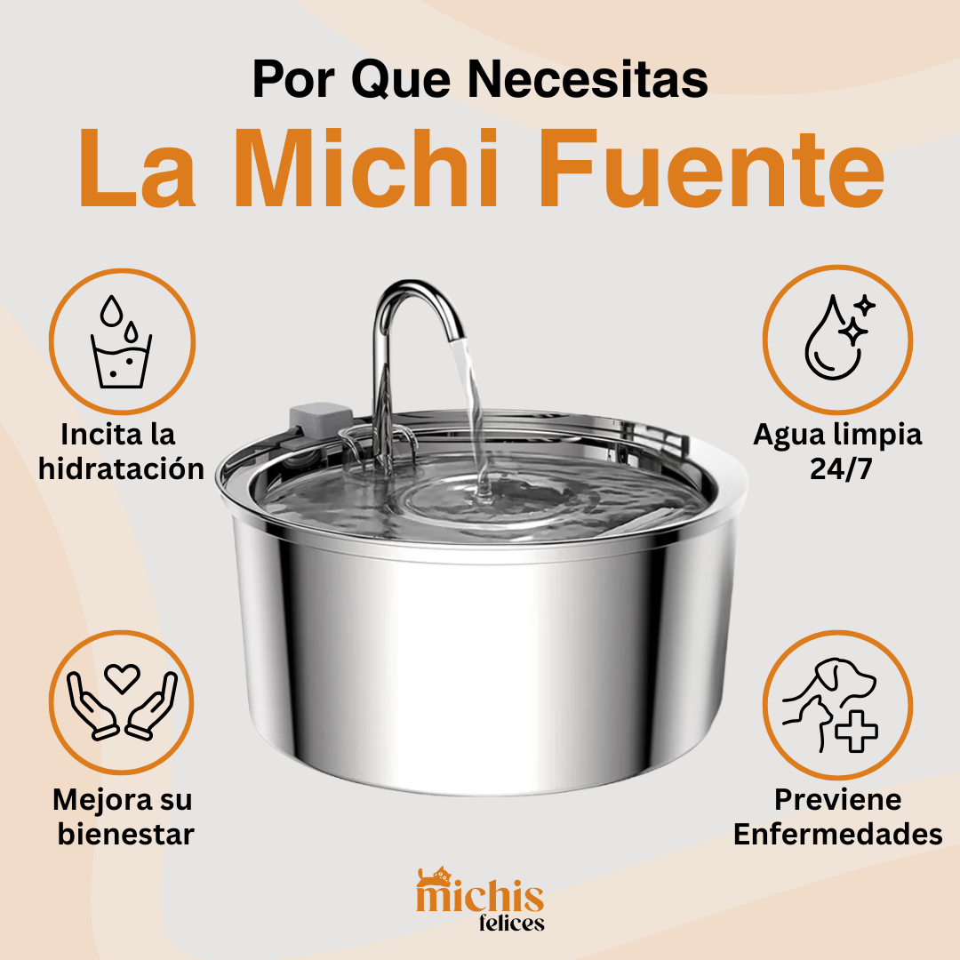 Michi Fuente de Acero Inoxidable